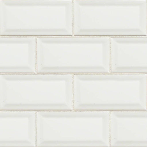 Domino White Glossy 3x6 Ceramic  Tile