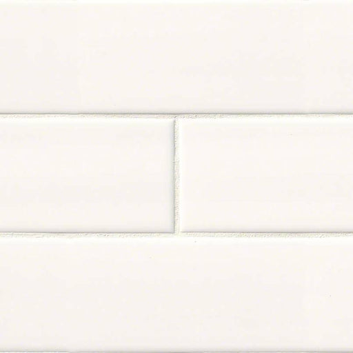 Domino White Glossy 4x12 Ceramic  Tile