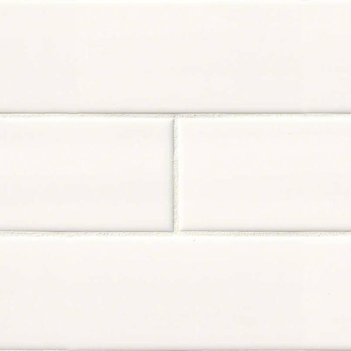 Domino White Glossy 4x12 Ceramic  Tile