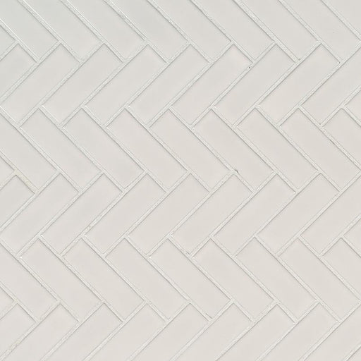 Domino White Herringbone Glossy Porcelain  Mosaic