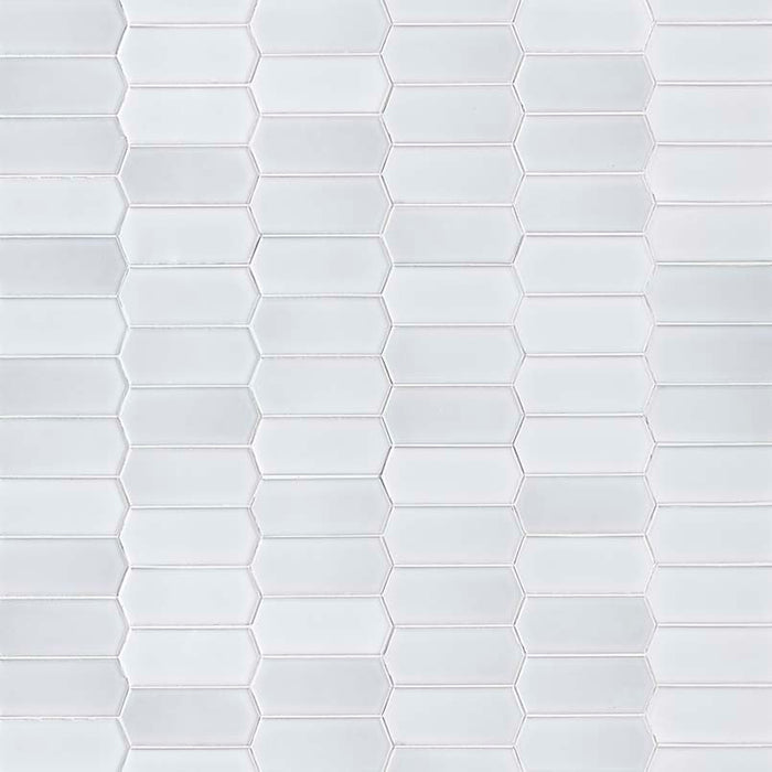 Domino White Picket Glossy Porcelain  Mosaic