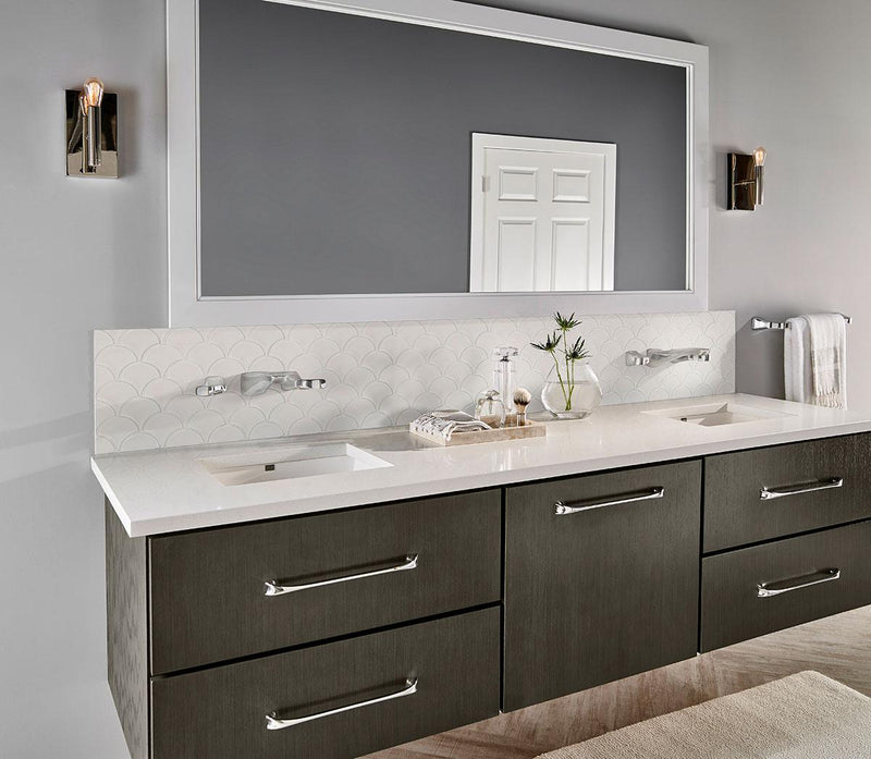 Domino White Scale Glossy Porcelain  Mosaic