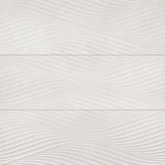 Donna Silver Wave Deco Matte 13x40 Ceramic  Tile