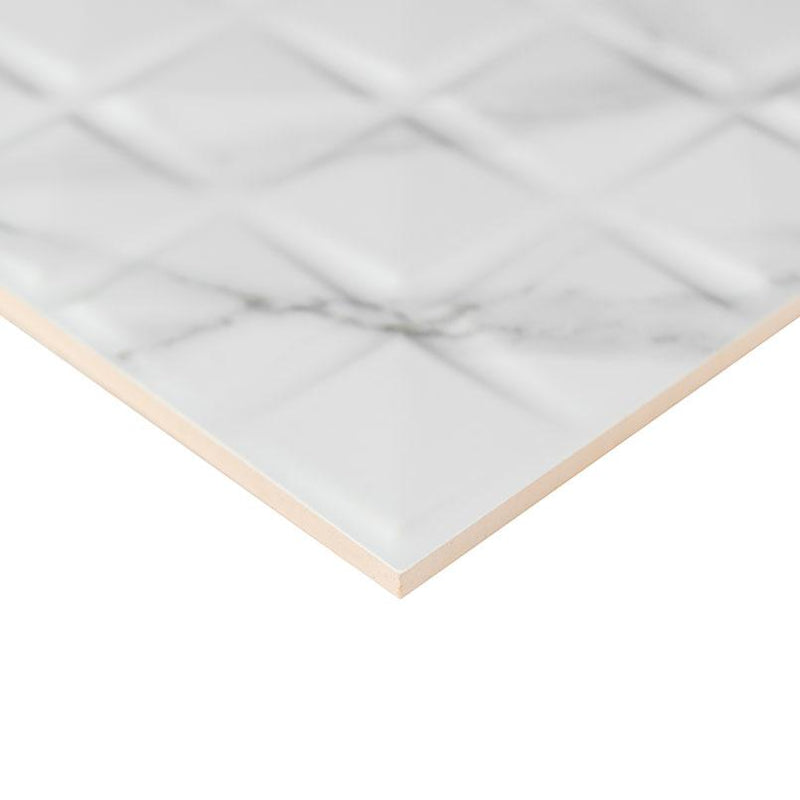 Dymo Statuary Chex White Glossy 12x24 Ceramic  Tile