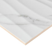 Dymo Statuary Wavy White Glossy 12x24 Ceramic  Tile