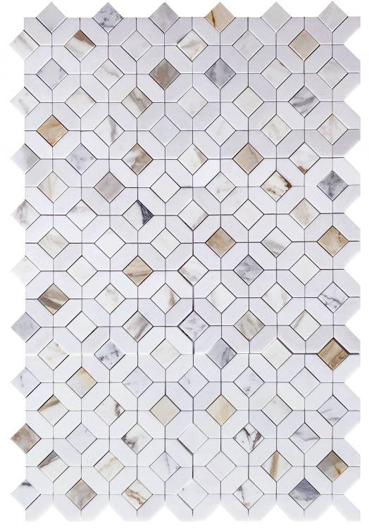 Eclipse Calacatta Gold Hexagon Polished Marble  Mosaic