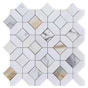 Eclipse Calacatta Gold Hexagon Polished Marble  Mosaic