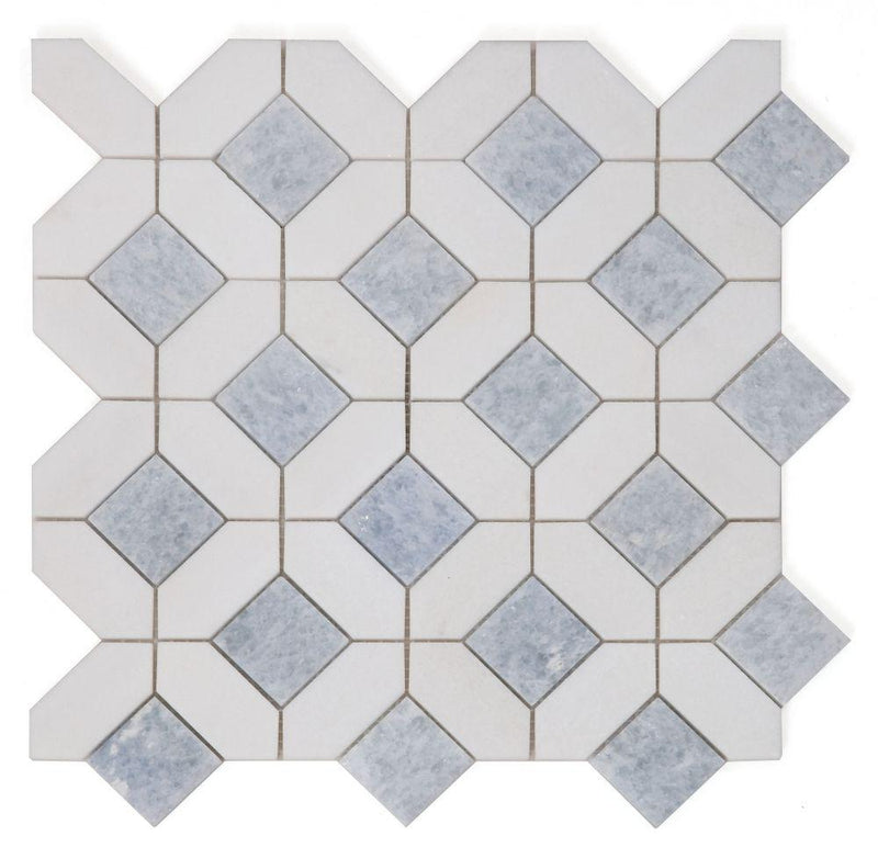 Eclipse Crystal Ocean Hexagon Polished Marble  Mosaic