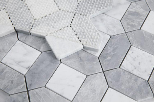 Eclipse Dusk Hexagon Polished Marble  Mosaic