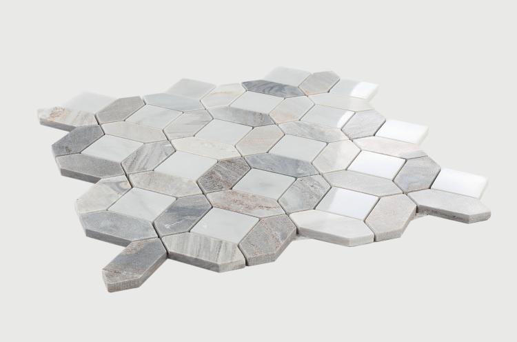 Eclipse Sky Hexagon Polished Marble  Mosaic
