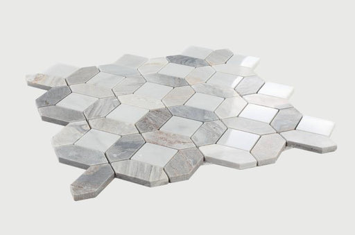 Eclipse Sky Hexagon Polished Marble  Mosaic