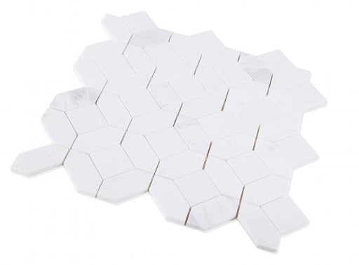 Eclipse White Hexagon Polished Marble  Mosaic