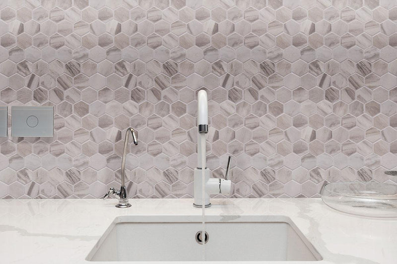 Eden Bardiglio 2x2 Hexagon Matte Porcelain  Mosaic