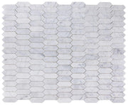 Elongated Hex Carrara Elongated Hexagon Honed Marble  Mosaic