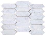 Elongated Hex Carrara Elongated Hexagon Honed Marble  Mosaic