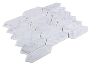 Elongated Hex Carrara Elongated Hexagon Honed Marble  Mosaic