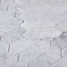 Elongated Hex Carrara Elongated Hexagon Honed Marble  Mosaic