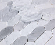 Elongated Hex Dusk Elongated Hexagon Polished Marble  Mosaic