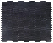 Elongated Hex Marquina Elongated Hexagon Honed Marble  Mosaic