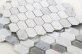Elongated Hex Montage Grey Elongated Hexagon Honed Glass  Mosaic