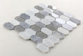 Elongated Hex Montage Grey Elongated Hexagon Honed Glass  Mosaic