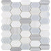 Elongated Hex Montage Light Elongated Hexagon Honed Glass  Mosaic