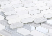 Elongated Hex Montage Light Elongated Hexagon Honed Glass  Mosaic