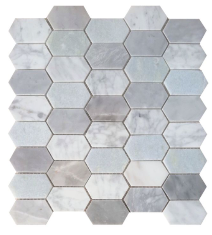 Elongated Hex Montage Livid Elongated Hexagon Polished Marble  Mosaic
