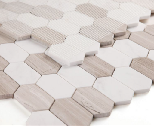 Elongated Hex Montage Loft Elongated Hexagon Polished Marble  Mosaic