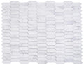 Elongated Hex White Elongated Hexagon Polished Marble  Mosaic