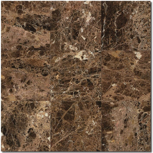 Emperador Dark Marble Tile 12x12 Polished