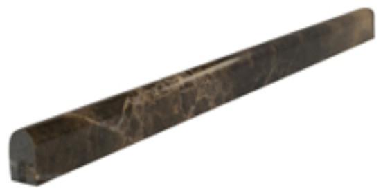 Emperador Dark Marble Trim 3/4x12      Pencil Liner