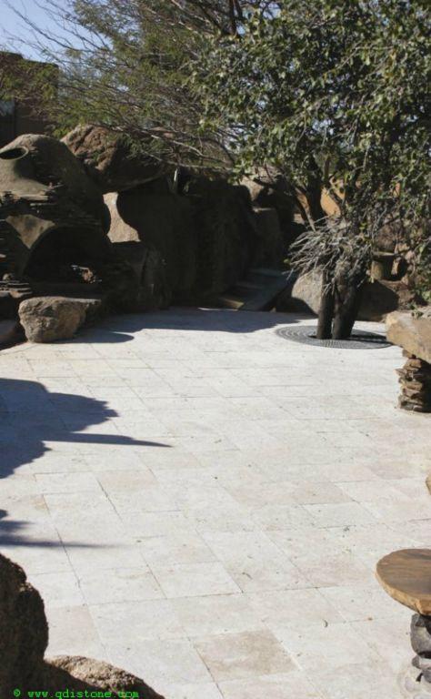 English Walnut Travertine Paver 12x12 Tumbled   1.25 inch