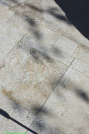 English Walnut Travertine Paver 16x16 Tumbled   1.25 inch
