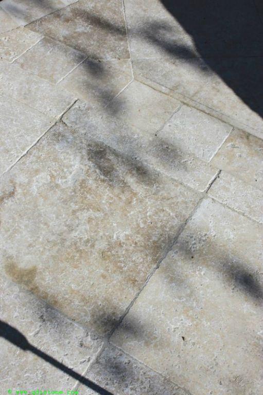 English Walnut Travertine Paver 16x16 Tumbled   1.25 inch