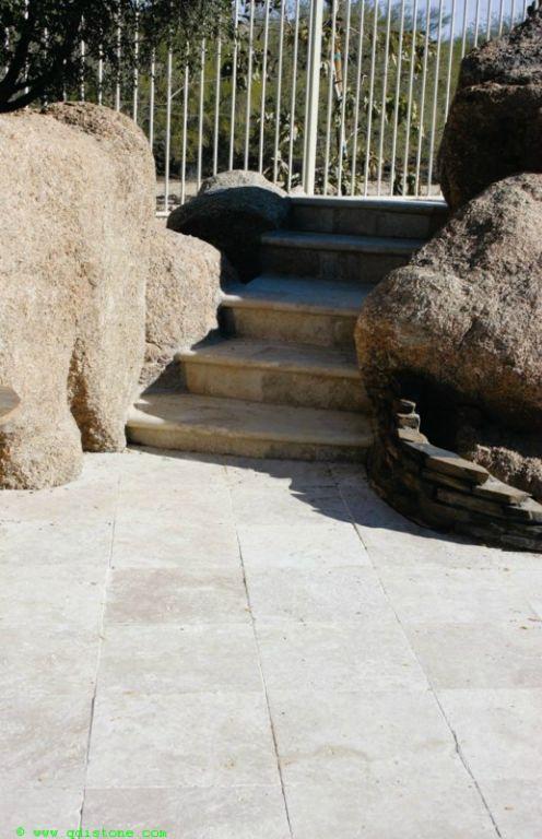 English Walnut Travertine Paver 16x16 Tumbled   1.25 inch