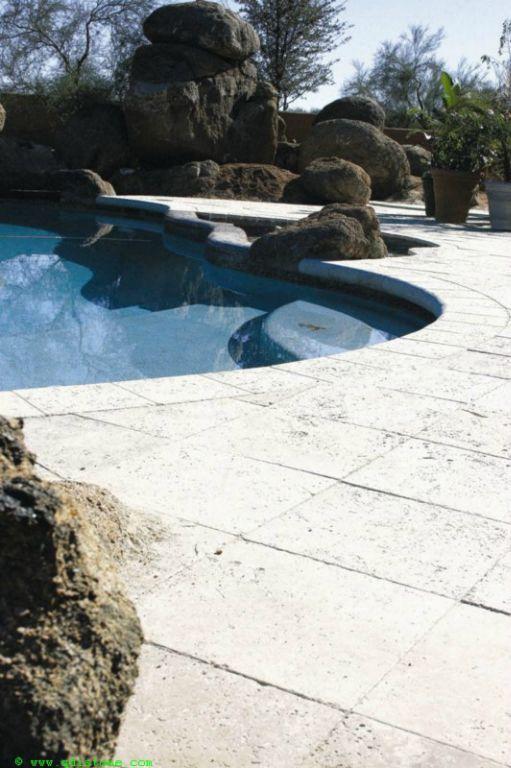 English Walnut Travertine Paver 16x16 Tumbled   1.25 inch