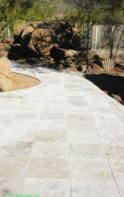 English Walnut Travertine Paver 16x16 Tumbled   1.25 inch