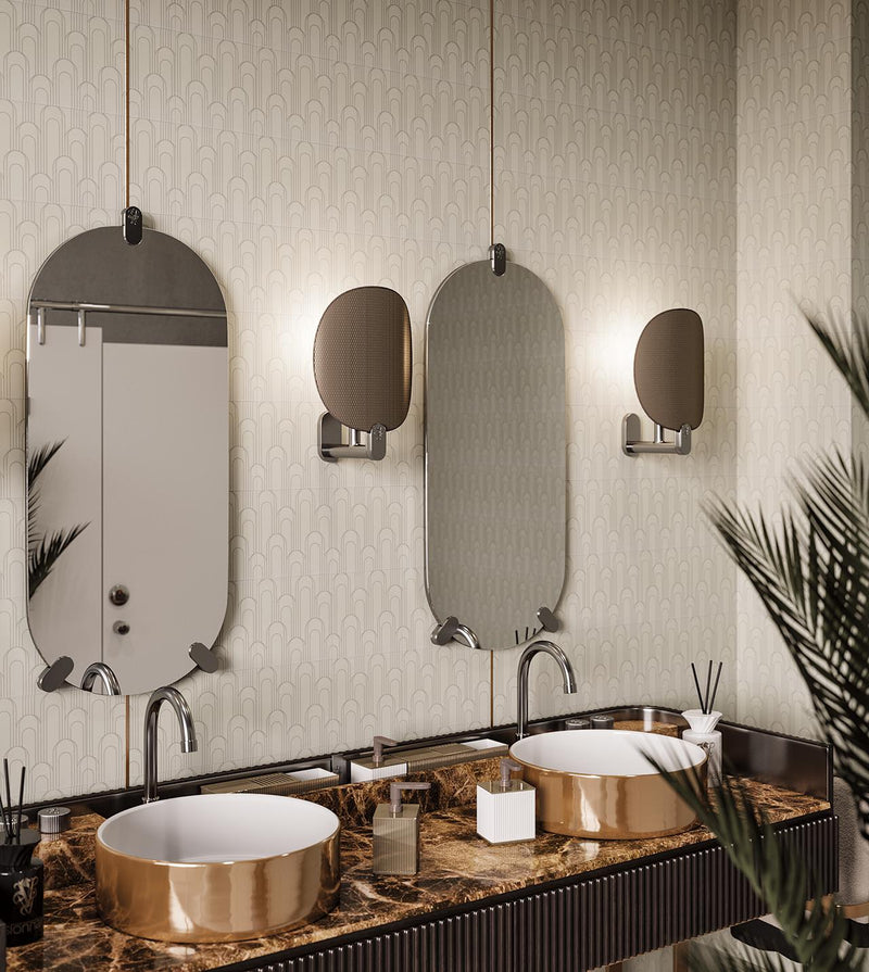 Epoque Oval Gray Taupe Matte 8x8 Gres Stoneware  Tile