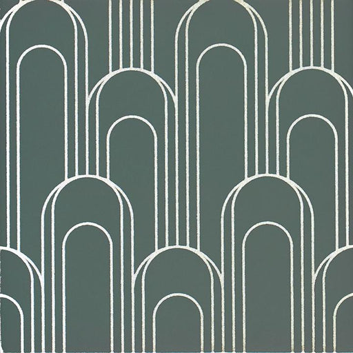 Epoque Oval Green White Matte 8x8 Gres Stoneware  Tile