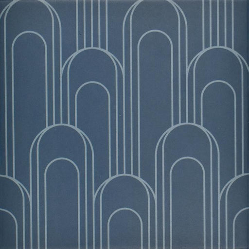 Epoque Oval Navy Blue Matte 8x8 Gres Stoneware  Tile