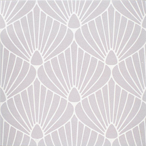Epoque Shell Lavender White Matte 8x8 Gres Stoneware  Tile