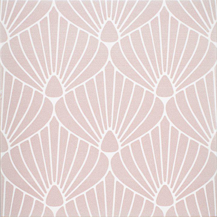 Epoque Shell Pink White Matte 8x8 Gres Stoneware  Tile