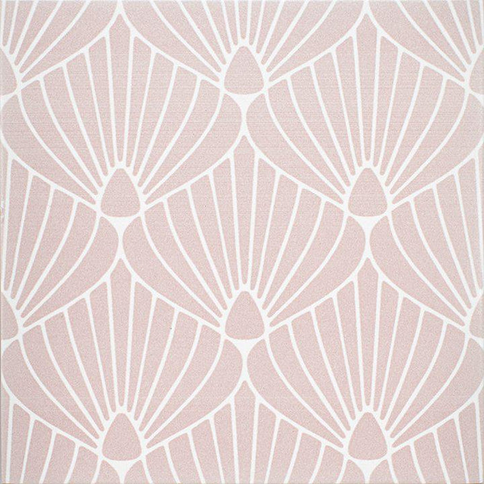 Epoque Shell Pink White Matte 8x8 Gres Stoneware  Tile