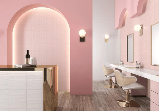 Epoque Shell Pink White Matte 8x8 Gres Stoneware  Tile