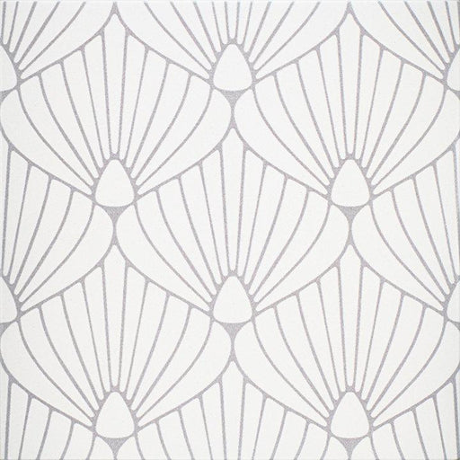 Epoque Shell White Lavender Matte 8x8 Gres Stoneware  Tile