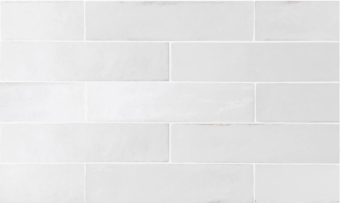Equipe Tribeca Gypsum White High Gloss 2.4x9.84 Porcelain  Tile