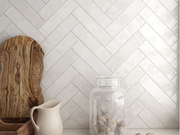 Equipe Tribeca Gypsum White High Gloss 2.4x9.84 Porcelain  Tile