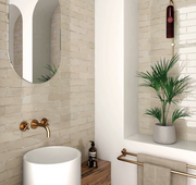 Equipe Tribeca Oatmeal High Gloss 2.4x9.84 Porcelain  Tile