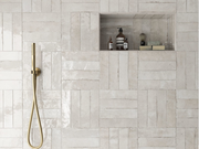 Equipe Tribeca Oatmeal High Gloss 2.4x9.84 Porcelain  Tile